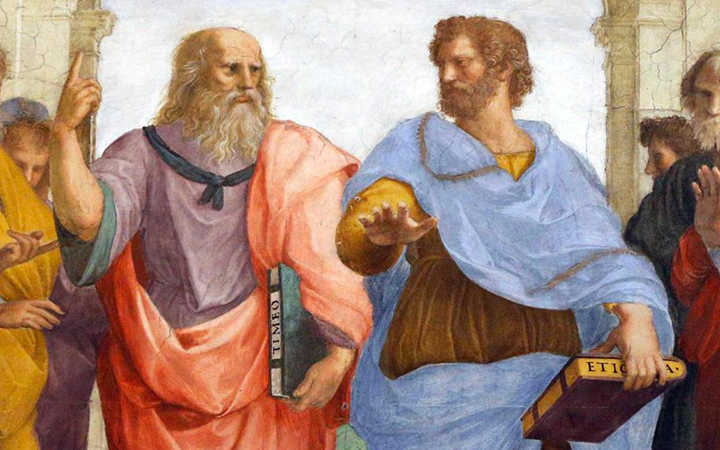 Платон и Аристотель. Деталь фрески Рафаэля «Афинская школа»