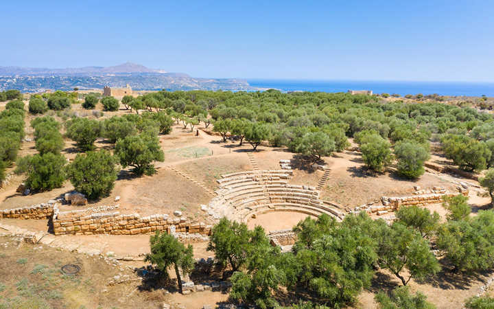 Amphitheater at the ancient city of Aptera Chania Crete
