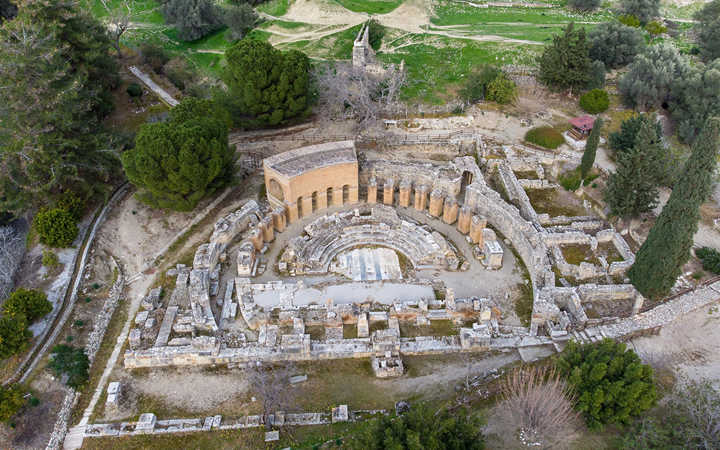 Gortyna is archaeological site of ancient Roman town in south Heraklion