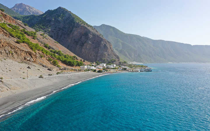 Agia Roumeli village on the southern edge of Samaria Gorge