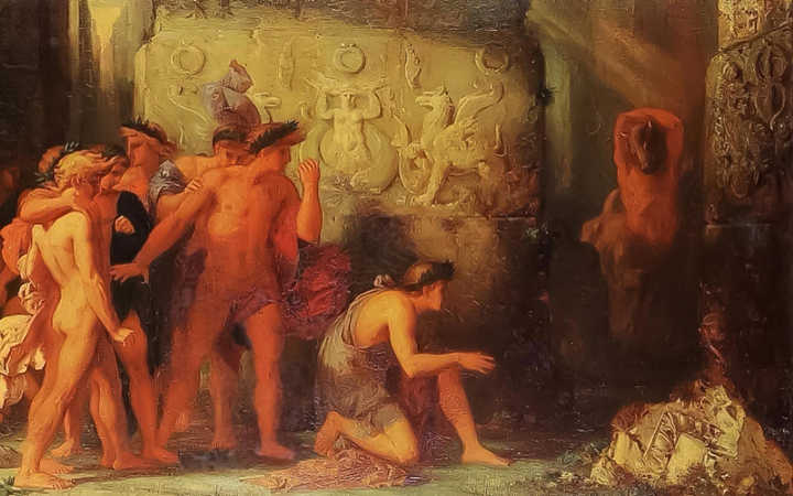 Афиняне, отданные Минотавру в критском лабиринте. Гюстав Моро