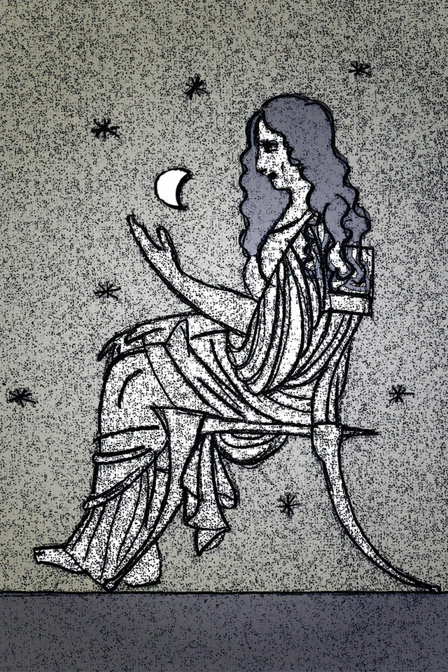 Современный вымышленный образ Аглаоники, вдохновением которому послужил рисунок с древнегреческого сосуда. Eretria Painter