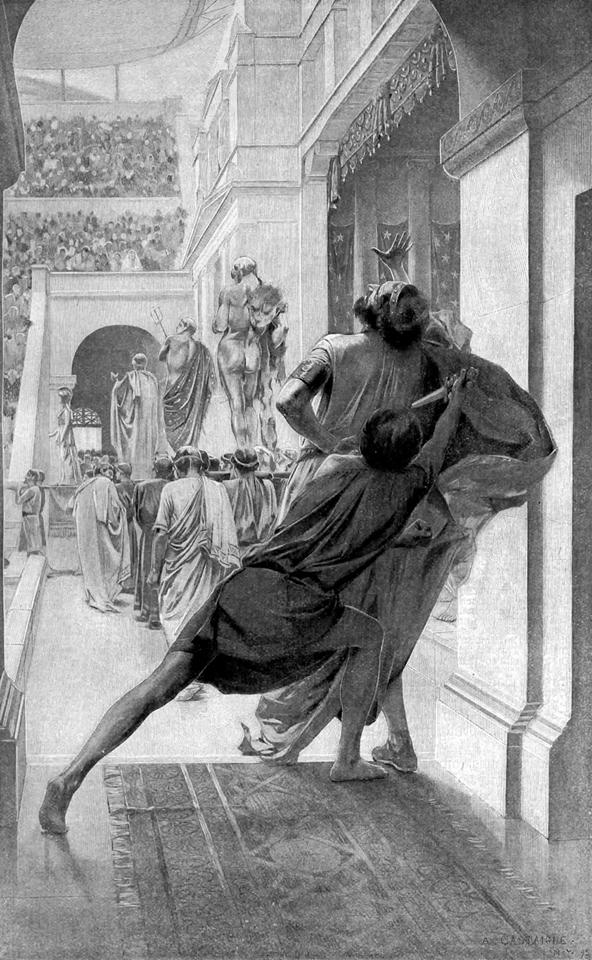 Павсаний убивает Филиппа II во время свадебных торжеств дочери Филиппа. Художник Андре Кастень
