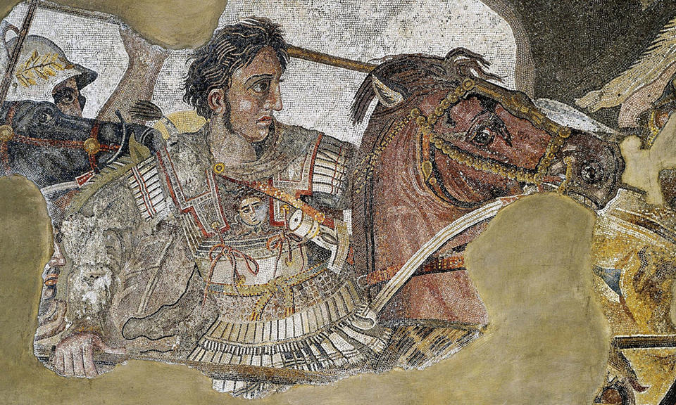 Александра Македонского в битве с персидским царём Дарием III. Фрагмент мозаики 100 г. до н.э.