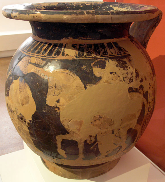 Большой краснофигурный кофон с изображением рождения Елены (ок.. 410-00 до н. э.)