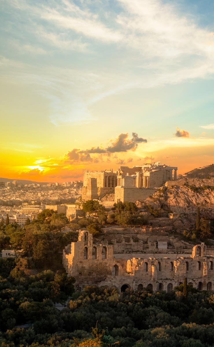 Афинский Акрополь на закате