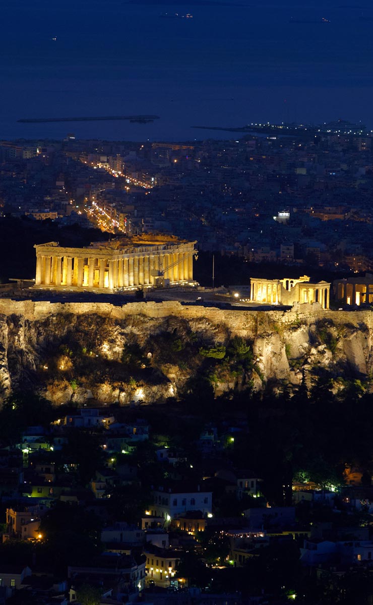 Acropolis of Athens at night
